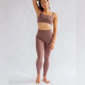 Girlfriend collective mauve compression high waist leggings